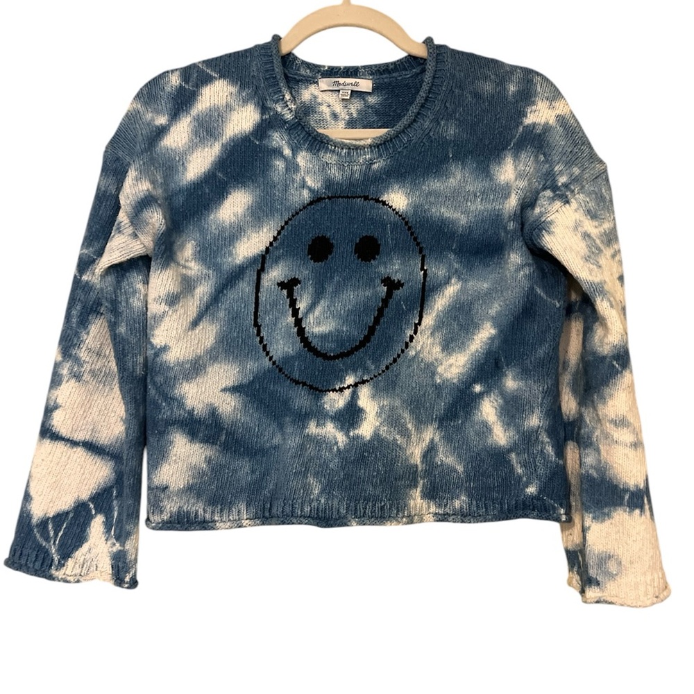 Custom Tie Dye Madewell Smiley Face Sweater